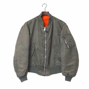 TH7553▽USA製/ヴィンテージ*アルファ/ALPHA INDUSTRIES*メンズ*MA-1フライトジャケット/ミリタリージャケット/ジップブルゾン*IDEALジップ