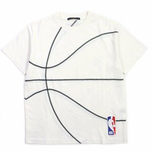 極美品▼LOUIS VUITTON ルイヴィトン NBA エヌビーエー HKY22W エンブロイダリーディテール クルーネック 半袖Ｔシャツ S 正規品 メンズ