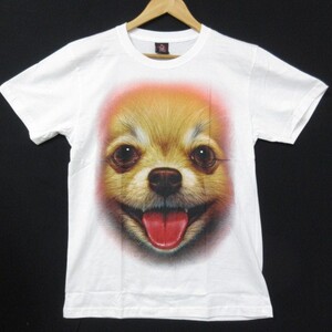 【送料無料】【新品】半袖Tシャツ かわいいチワワ 犬 子犬 DOG 白 Lサイズ ■管理番号L18195SSA18-180322-35-3