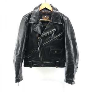 【中古】Harley Davidson Horse hide Dポケットダブルライダースジャケットブラック M ボア・ベルト欠 ハーレーダビッドソン[240024473991]