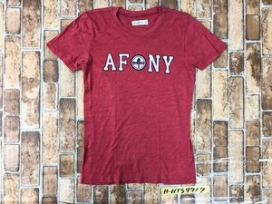 Abercrombie&Fitch アバクロンビーアンドフィッチ レディース ロゴプリント 半袖Tシャツ 小さいサイズ XS 赤ピンク コットン他