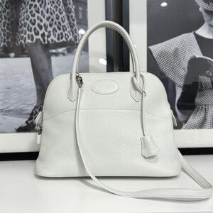 35371　HERMES エルメス ボリード31 トリヨンクレマンス ホワイト