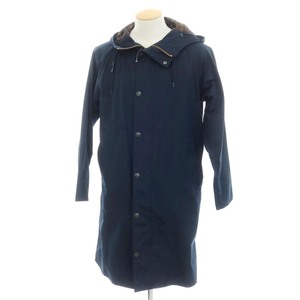 【中古】バーブァー Barbour ポリエステルコットン フーデッドコート ネイビー【サイズ36】