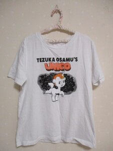 ★　GU ジーユー　★　テヅカオサム　コットン　半袖Tシャツ　S　オフホワイト（40712）