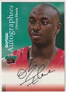 1999-00 Skybox Autographics Obinna Ekezie GRIZZLIES Rookie Auto