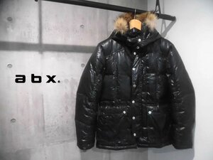 abx エービーエックス abx. リアルファー フード付き ダウンジャケット 2/ダウンフーディ/ダウンブルゾン/黒 ブラック/メンズ