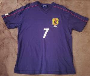 ★2002年日韓W杯 JFA公式 サッカー日本代表 ユニフォームTシャツ 中田英寿 NAKATA ７ サムライブルー 