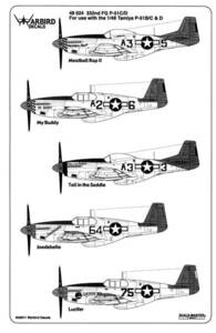 【送料無料：デカール】WARBIRD DECALS 48024 P51D P51C 332nd FG