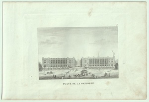 1818年 パリで最も美しい宮殿60景 銅版画 コンコルド広場 Place de la Concorde