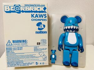 未展示品　BE@RBRICK 400% 100% KAWS CHOMPERS a-nation ベアブリック カウズ Original Fake COMPANION 