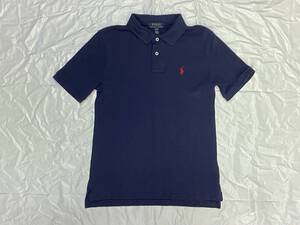 古着 A035 ボーイズ M(10-12)サイズ 鹿の子 ポロシャツ 紺 NAVY polo ralph lauren ポロ ラルフ ローレン 