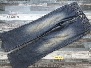 Refine jean レディース 日本製 フレアデニムジーンズパンツ 34 青