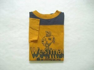 フットボールシャツ/WESTMAR COLLEGE（ダブルワークス）ウエアハウス　＠M　丸胴　コットン100%　希少　絶版品　デッドストック　新品