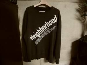 【NEIGHBORHOOD ネイバーフッド】スウェットM 日本製 「SLUB/C-CREW.LS」 ビッグロゴプリント入り 本店限定 人気アイテム トレーナー