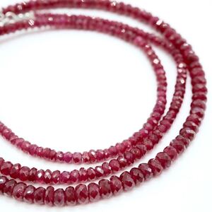 1円〜!!39.64ct!!《K14WG 天然ルビーネックレス》N 約8.5g 約50.5cm ruby necklace jewelry ジュエリー DH0/EA0 M65