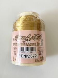 新品: オヤ 糸 トルコ 伝統手芸 oya yarn NO 672 黄色 トパーズ altinbasak イーネオヤ トゥオヤ