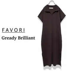 Gready Brilliant favori Eヤーンシャツ衿ニットワンピース