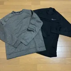 Nike グレー 長袖 トレーナー　コンプレッションウェア　2点セット