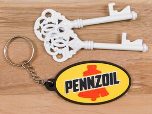 ◆送料\110◆【PENNZOIL・ペンズオイル】※《企業ロゴ・ラバーキーホルダー》　アメリカン雑貨　キーリング　RC015