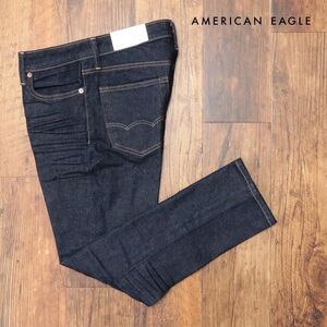 AMERICAN EAGLE/36インチ/デニムパンツ 0117-5987 ストレッチ 伸縮 無地 スリム テーパード 新品/紺/ネイビー/ih271/