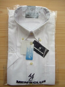 【新品未使用】◆MEN’S CLUB　◆半袖ボタンダウンシャツ（ホワイト） ◆サイズ【Ｍ】