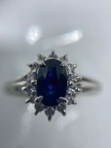 Pt900 指輪 4.6グラム サファイア 0.86ct MD 0.21ct リング アクセサリー リング jewelry diamond ring プラチナ 900 Pt 天然サファイア 