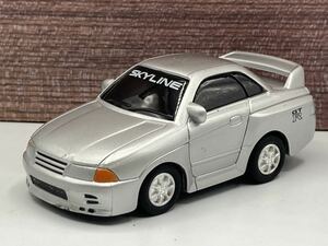 即決有★プルバックカー 日産 NISSAN スカイライン GT-R R32 シルバー 銀★ミニカー