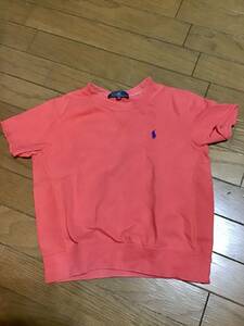 【Polo by Ralph Lauren/ポロ　ラルフローレン】半袖トレーナー/110cm★スウェット★レッド★男女兼用★USED