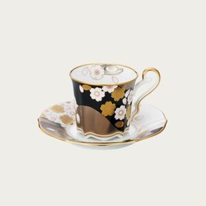 ノリタケ ☆あやみなもコーヒー碗皿（夜桜金銀彩）☆ 新品 コーヒー 紅茶 ミルク ラテ エスプレッソ カップ＆ソーサー ギフト