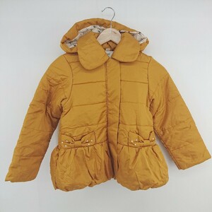 ◇ ◎ apres les cours 子供服 中綿 フーディ 長袖 キルティング ジャケット サイズ140 マスタードイエロー系 レディース P