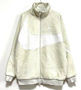 NIKE NSW REVERSIBLE BIG SWOOSH FULL ZIP BOA JACKET（XL）ライトボーン／セイル ナイキ ビッグ スウッシュ ボア ジャケット シェルパ