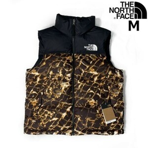 1円～!売切!【正規新品】THE NORTH FACE◆1996 RETRO NUPTSE VEST ダウンベスト ヌプシ US限定 2023最新 700フィル(M)茶 総柄 190122-115