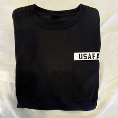 USAFA Tシャツ 黒色 左胸ポケット付き