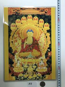曼荼羅　チベット仏教　仏画　A4サイズ：297×210mm 薬師瑠璃光如来　三七佛