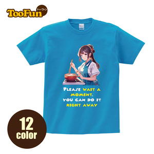 Tシャツ 半袖 料理 お料理 キッチン エプロン 萌 萌え 美少女 かわいい アニメ キャラオーバーサイズ