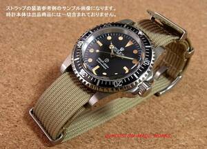 ☆最新色！@NEW TOUGH RIBBED FABRIC STRAP 20MM／GOLD－KHAKI NATO-TYPE STRAP ※ネコポス発送で全国どこでも送料無料！