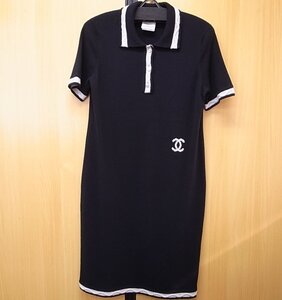 【CHANEL】シャネル☆カシミア100％☆上質☆ワンピース CC ロゴ ＃38　黒 ヴィンテージ　04A