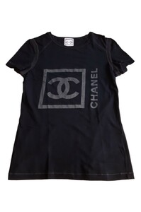 レア 美品 vintage CHANEL 07P スポーツライン デカココマーク Tシャツ sports line big coco CC logo T-Shirt 黒 P30784K00445 ココマーク