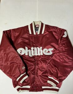 ★フィリーズ phillies スタジャン ジャケット majestic マジェスティック COOPERSTOWN クーパーズタウン MLB メジャーリーグ 90s★