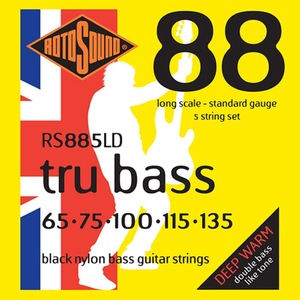 ロトサウンド 5弦ベース弦 1セット RS885LD TRU BASS 88 NYLON TAPEWOUND 5-STRING 65-135 5弦ベース用 エレキベース弦 ROTOSOUND