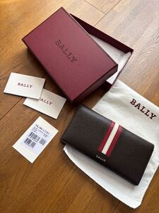 ＢＡＬＬＹ　長財布（茶）使用僅少　中古美品