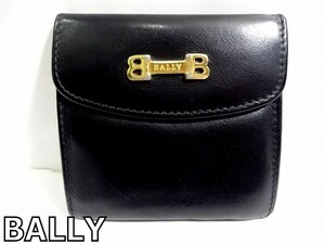 X4L068◆本物◆ バリー BALLY イタリー製 本革レザー ブラック キーチェーン付き 小銭入れ コインケース