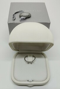 最終お値下げ！美品 スタージュエリーK10 WG ダイヤリボンリング 0.03CT STAR JEWELRY