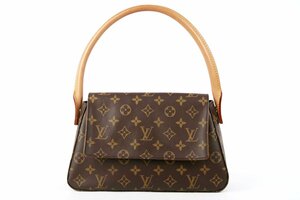 【超美品】LOUIS VUITTON ヴィトン モノグラム ミニルーピング ワンショルダーバッグ ブラウン系 ブランド鞄【PW36】