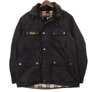 90年代 Belstaff ベルスタッフ ツーリング ナイロンジャケット ブラック (メンズ XXL) 中古 古着 A0405