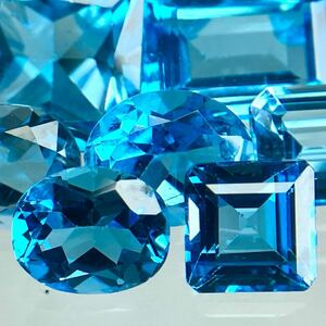 1円〜!!≪天然ブルートパーズおまとめ111.5ct≫n 約22.3g ルース 裸石 宝石 ジュエリー jewelry blue topaz w4 1