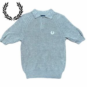 1円スタート　1円〜 1スタ　美品　edifice エディフィス 別注　fred perry リネンライク　ニットポロ　ポロシャツ　ニット