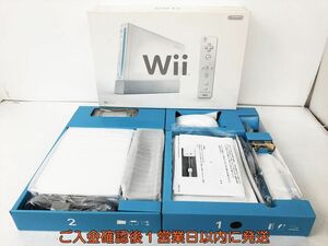 【1円】未使用品 任天堂 ニンテンドーWii 本体 セット ホワイト RVL-001 白 Shiro 難あり（箱傷み/乾電池液漏れ） D07-297jy/G4