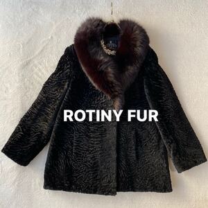 3点送料無料☆ROTINY FUR ロティニー フォックス毛皮付　ラム毛皮コート　ハーフコート　