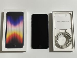 SIMフリー iPhoneSE 第3世代 64GB 83% 判定 ○ ミッドナイト 付属品 SE3 アイフォン 送料無料 第三世代 iPhone SE スマホ iPhoneSE3